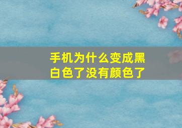 手机为什么变成黑白色了没有颜色了