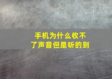 手机为什么收不了声音但是听的到