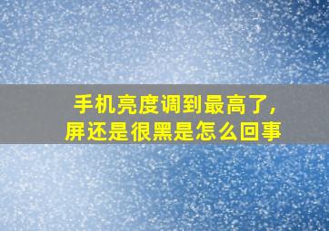 手机亮度调到最高了,屏还是很黑是怎么回事