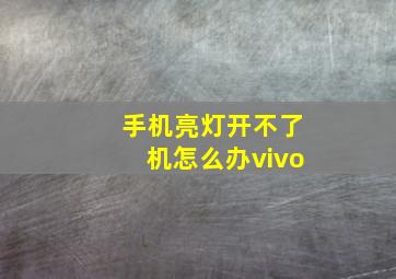 手机亮灯开不了机怎么办vivo