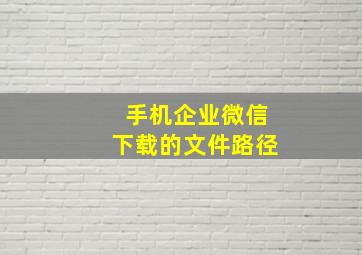 手机企业微信下载的文件路径