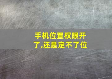 手机位置权限开了,还是定不了位