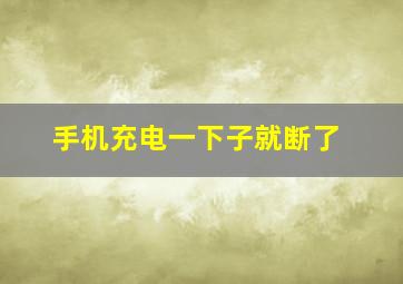 手机充电一下子就断了