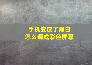 手机变成了黑白怎么调成彩色屏幕