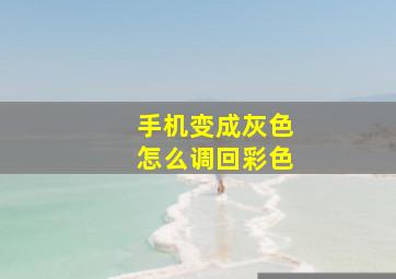 手机变成灰色怎么调回彩色