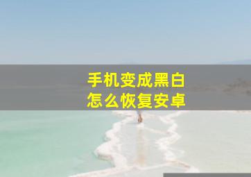 手机变成黑白怎么恢复安卓