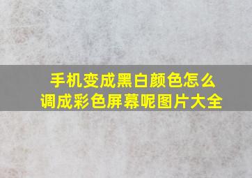 手机变成黑白颜色怎么调成彩色屏幕呢图片大全