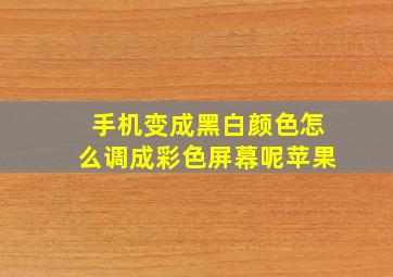 手机变成黑白颜色怎么调成彩色屏幕呢苹果