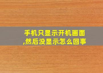 手机只显示开机画面,然后没显示怎么回事