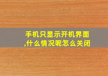 手机只显示开机界面,什么情况呢怎么关闭