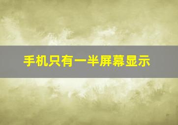 手机只有一半屏幕显示