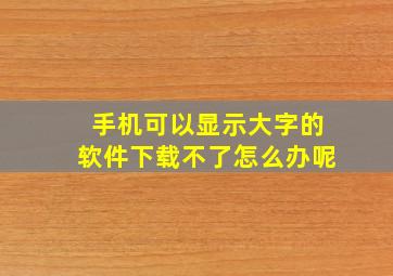 手机可以显示大字的软件下载不了怎么办呢