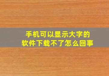 手机可以显示大字的软件下载不了怎么回事