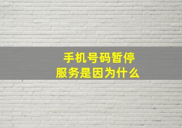 手机号码暂停服务是因为什么