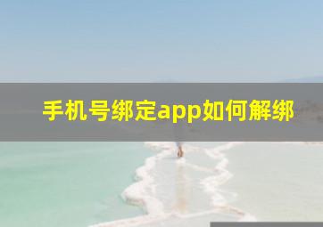 手机号绑定app如何解绑