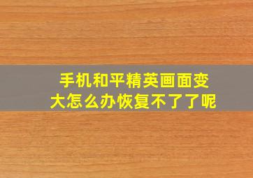 手机和平精英画面变大怎么办恢复不了了呢