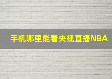 手机哪里能看央视直播NBA