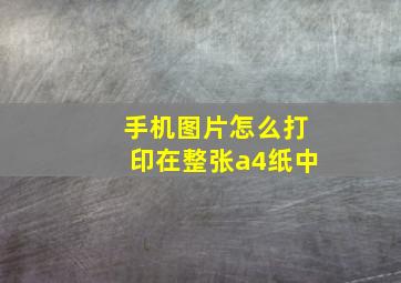 手机图片怎么打印在整张a4纸中