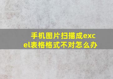 手机图片扫描成excel表格格式不对怎么办