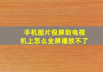 手机图片投屏到电视机上怎么全屏播放不了