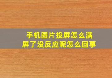 手机图片投屏怎么满屏了没反应呢怎么回事