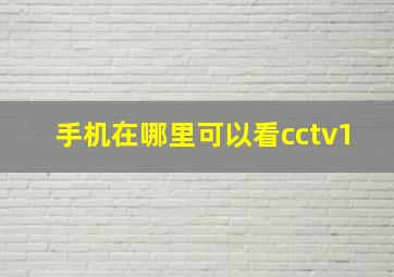 手机在哪里可以看cctv1