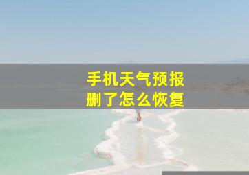 手机天气预报删了怎么恢复