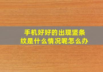 手机好好的出现竖条纹是什么情况呢怎么办