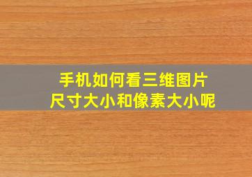 手机如何看三维图片尺寸大小和像素大小呢