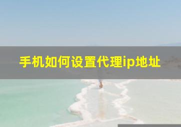 手机如何设置代理ip地址