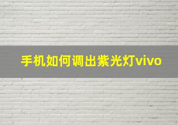 手机如何调出紫光灯vivo