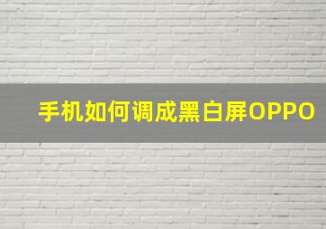 手机如何调成黑白屏OPPO