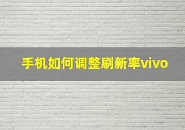 手机如何调整刷新率vivo