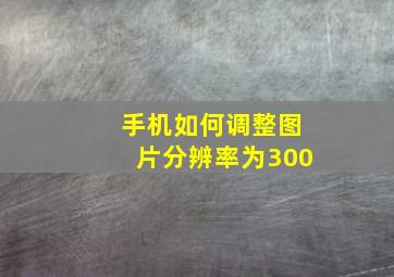 手机如何调整图片分辨率为300