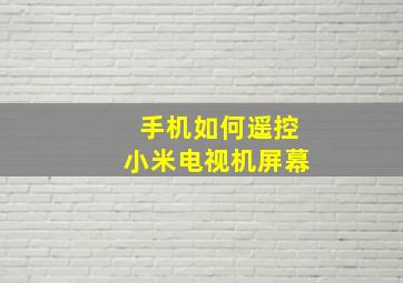 手机如何遥控小米电视机屏幕