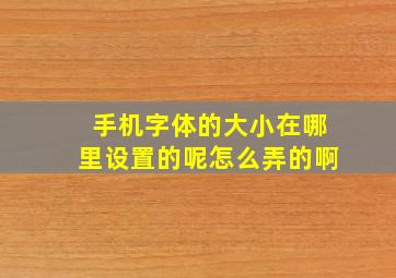 手机字体的大小在哪里设置的呢怎么弄的啊