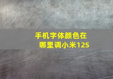 手机字体颜色在哪里调小米12S