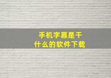 手机字幕是干什么的软件下载