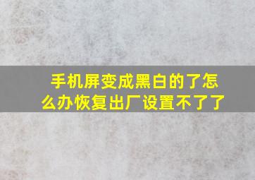 手机屏变成黑白的了怎么办恢复出厂设置不了了