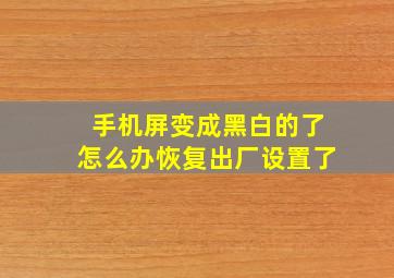 手机屏变成黑白的了怎么办恢复出厂设置了