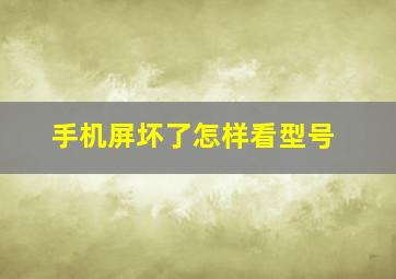 手机屏坏了怎样看型号