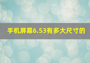 手机屏幕6.53有多大尺寸的