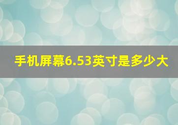 手机屏幕6.53英寸是多少大