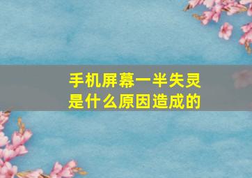 手机屏幕一半失灵是什么原因造成的