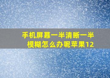 手机屏幕一半清晰一半模糊怎么办呢苹果12