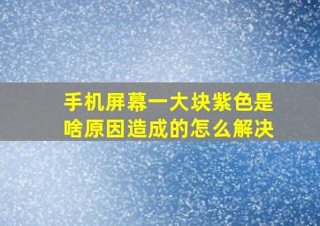 手机屏幕一大块紫色是啥原因造成的怎么解决