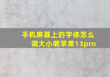 手机屏幕上的字体怎么调大小呢苹果13pro