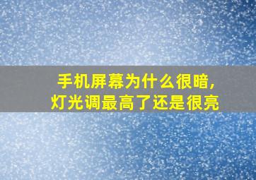 手机屏幕为什么很暗,灯光调最高了还是很亮