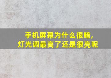 手机屏幕为什么很暗,灯光调最高了还是很亮呢