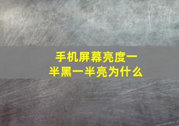 手机屏幕亮度一半黑一半亮为什么